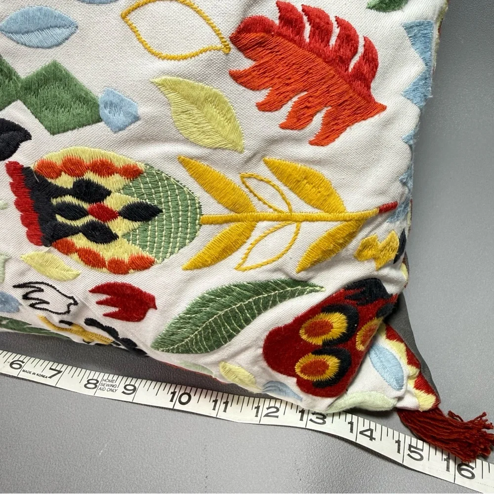 IKEA Rodarv Embroidered Decorative Throw Pillow Cover 16x26